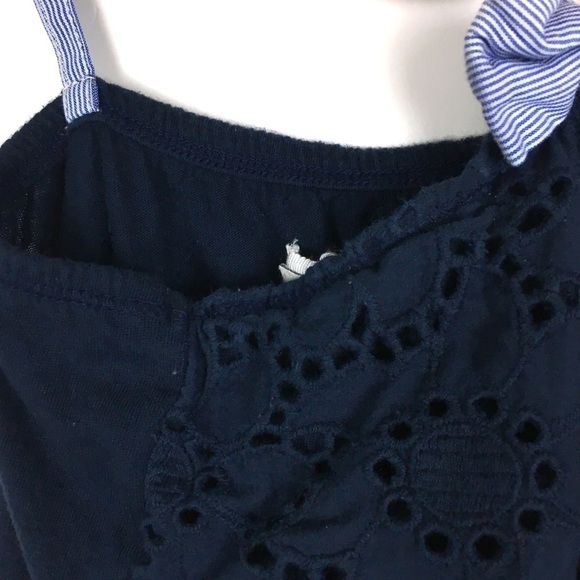 ABERCROMBIE & FITCH Cami Tank Top Eyelet Lace Stripe Boho Preppy Y2K Size Medium - Picture 10 of 12